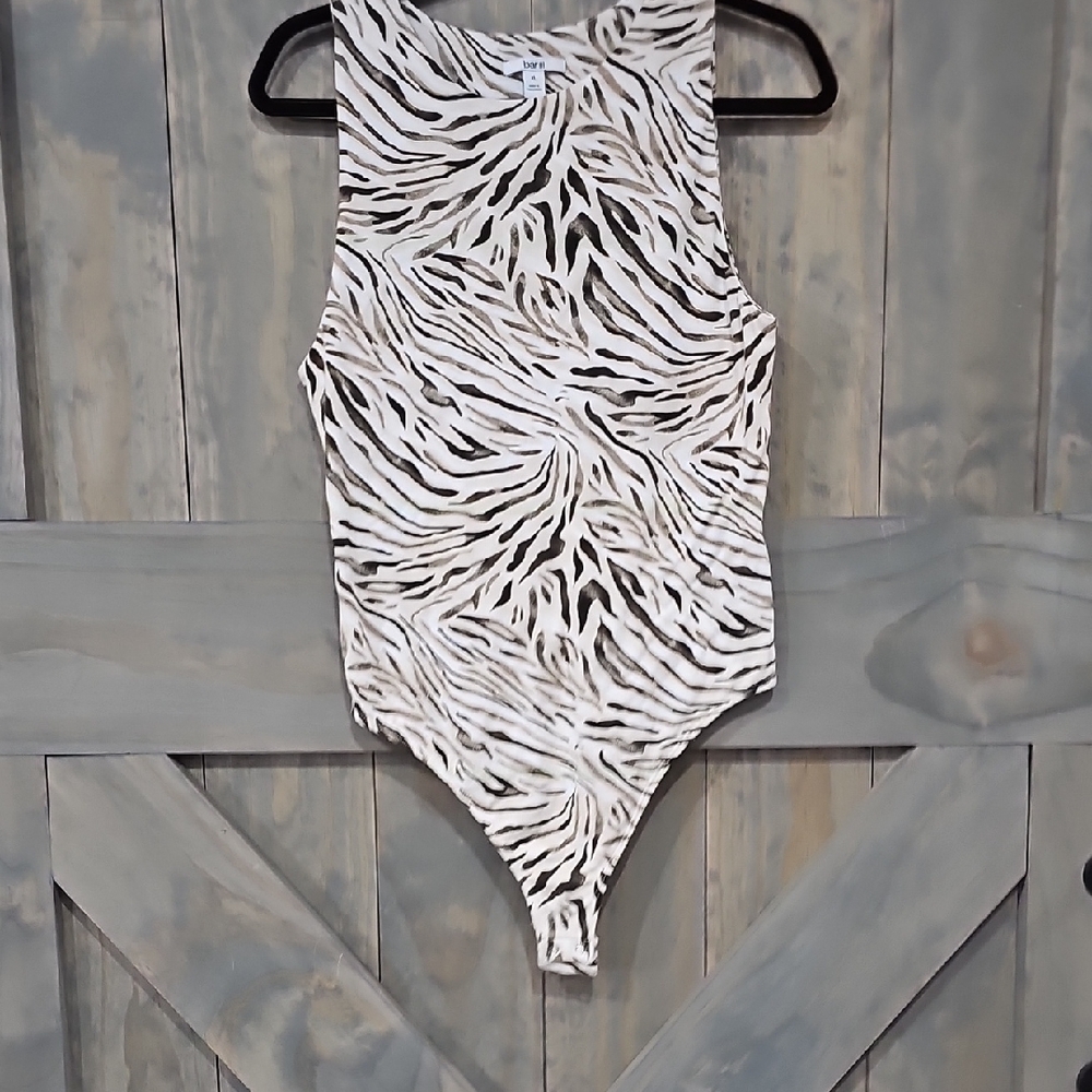Zebra Print Sleeveless Bodysuit